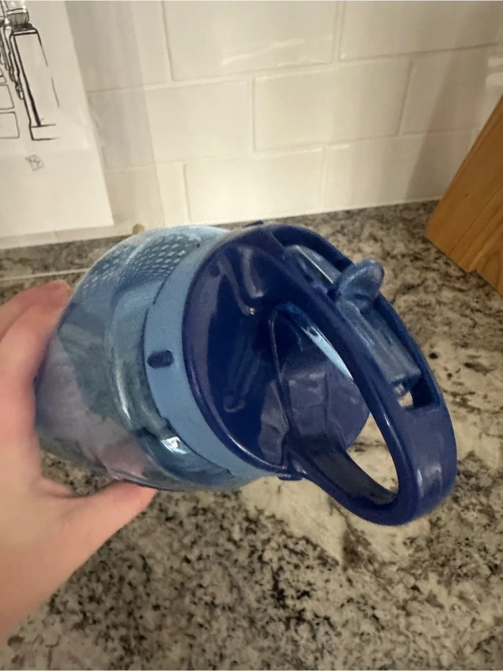 Blue BPA-Free Sports Water Bottle with Flip-Top Lid